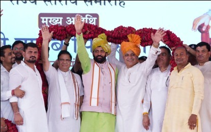 Chief Minister Sh. Nayab Singh addressing a Public Meeting